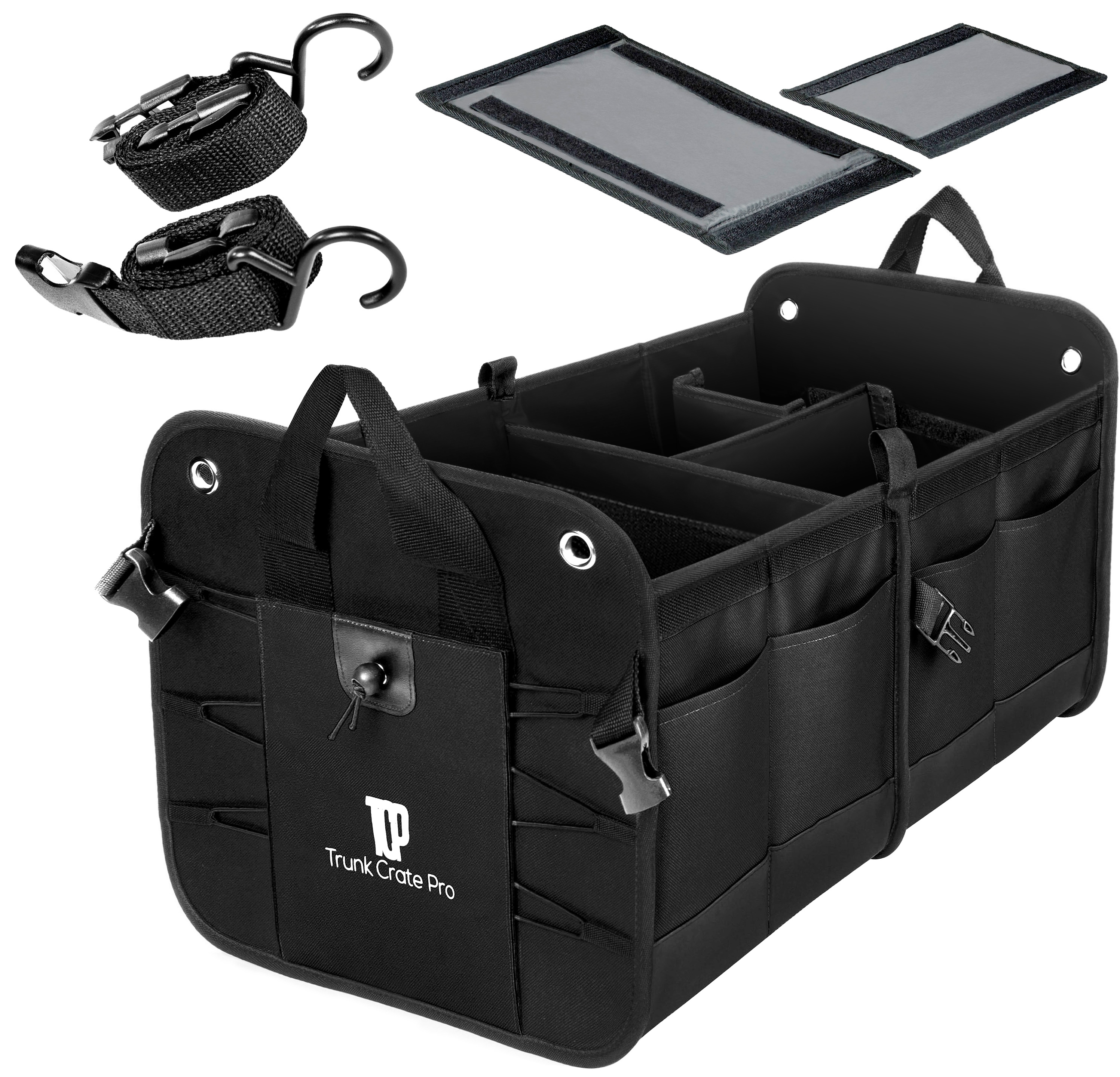 Trunk Organizers with Shoulder Strap - meori Black collapsible